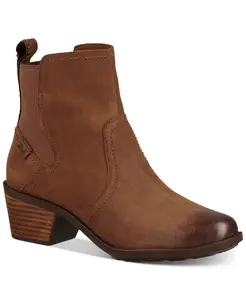Teva Women's Brown Leather Anaya Chelsea Waterproof Booties