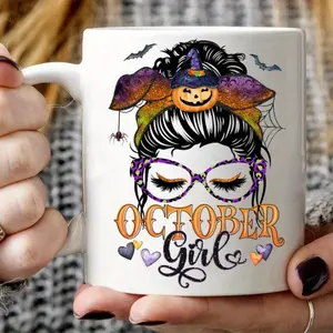1pc October Girl, Unique Halloween, October Girl Mug, Halloween, Halloween Mug, October, Halloween Lover, Halloween Coffee Cup, Halloween Gifts