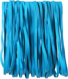 AMUU Rubber Bands 8Inch 50 Pack Big Large Rubber Band for Trash Cans Elastic Rubber Bands for Office Supplies File Folders Box Books Gifts Notebook Blue