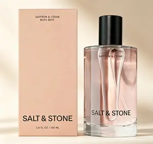 Salt & Stone Saffron & Cedar Body Mist 3.4 oz 100ml Unisex Hair Body Spray Skincare Infused Hydrating Fragrance with Glycerin Red Algae Vegan Cruelty Free Daily Refreshing Long Lasting Scent for Men Women