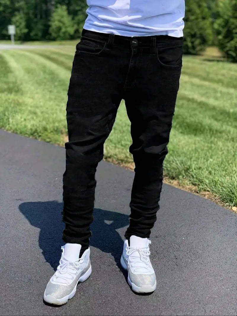 skinny stacked jeans mens - TikTok Shop