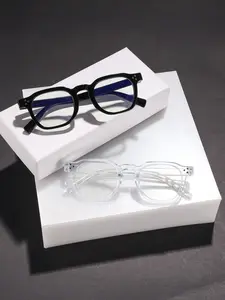High-Quality Unisex Casual Square Fashion Glasses, Lightweight Durable Design, Perfect for Daily Commute College Travel Wear