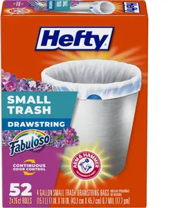 Small Trash Bags 4 Gallon 52 Count with Fresh Scent Mini Garbage Bags for Bathroom Office Bedroom & Car Waste Bins Leak-Proof & Durable Fabuloso Scent