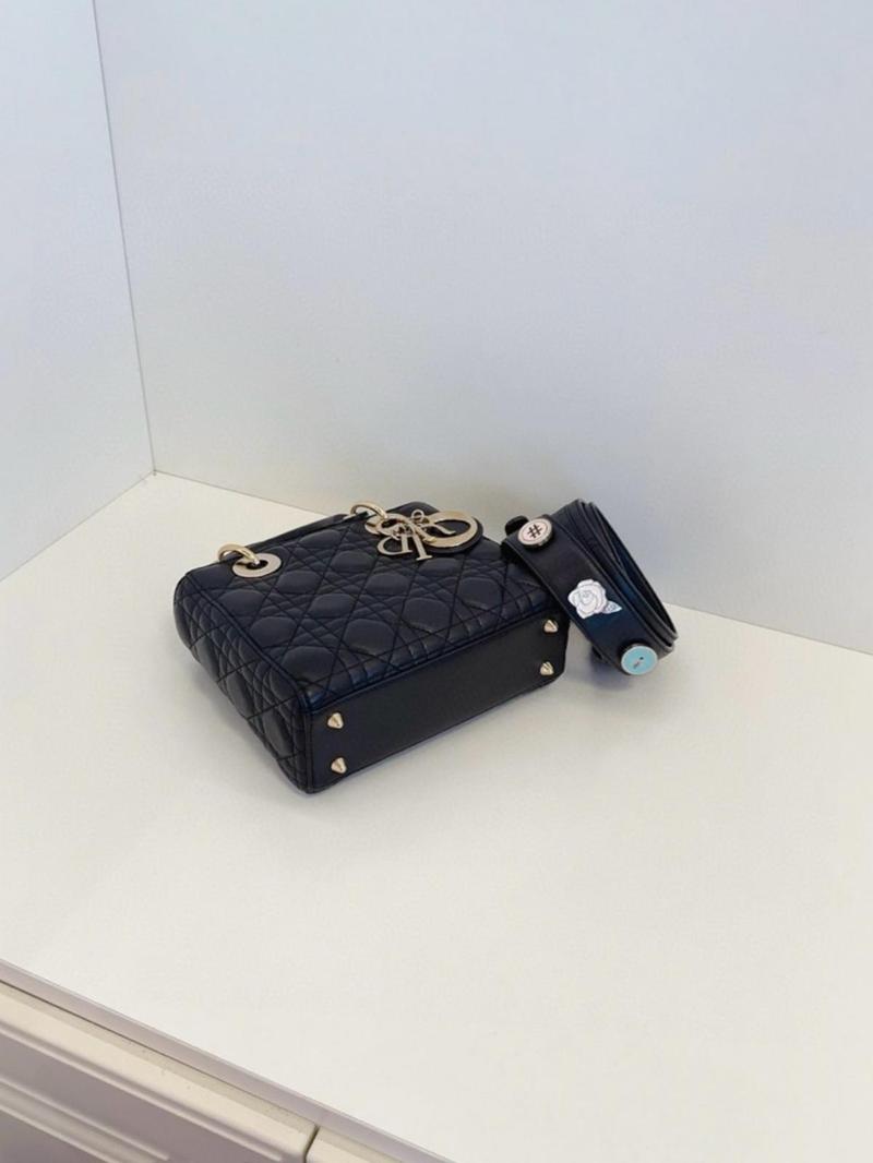 Pre-owned Christian Dior Leather Messenger Bags Preloved Dior Lady Bag Small Black 20x17x6cm 118290