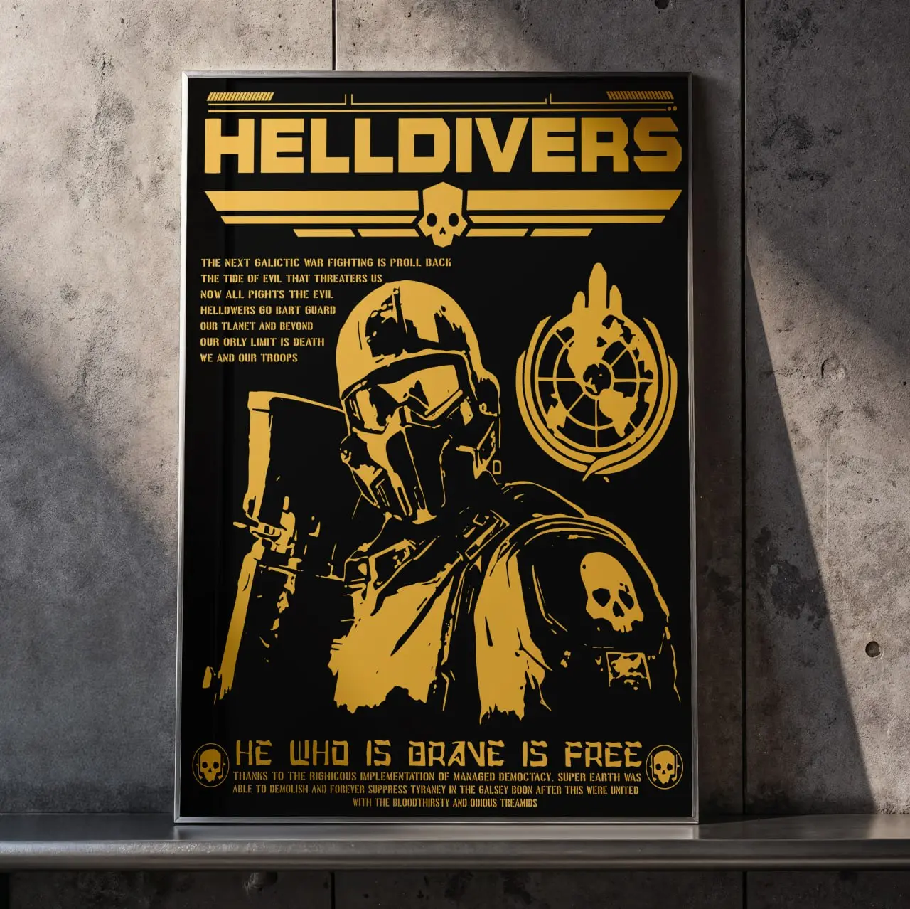Helldivers 2 Super Earth Propaganda Poster Premium Wall Art High-Definition Gaming Room Decor for PC Gamers & PS5 Fans - The Galaxy's Last Line of Offence - Managed Democracy Collection