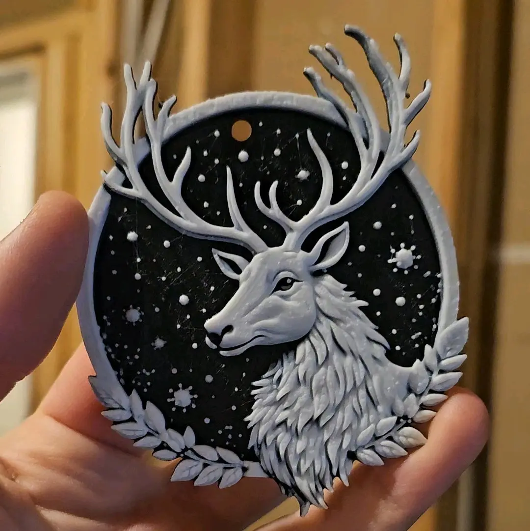 3D Printed Deer Christmas Ornament