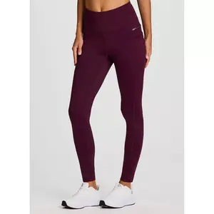 RBX Active Women's Fleece Lined Legging, Fitted Quick Drying Workout Running Hiking Pants with Zipper Pockets - Burgundy,S