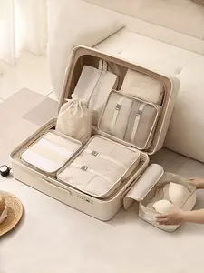 7-Piece Large Capacity Travel Organizer Set, Easy Sorting for Clothes, Shoes, Underwear, Cosmetics, Portable for All Seasons