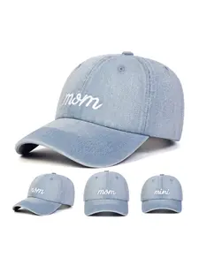 Unisex Letter Washed Baseball Cap, Adjustable Outdoor Sun Protection Hat, Casual Woven Fabric, Suitable for Travel Beach Vacation