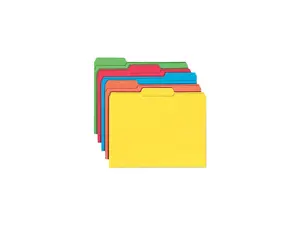 Smead 11993 File Folders, 1/3 Cut, Reinforced Top Tab, Letter, Assorted, 100/Box
