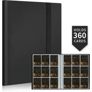 360 Pockets Trading Card Sleeves, Side Loading Pocket Binder, Album Pages Card Collector Coin Holders Wallets Sleeves Set