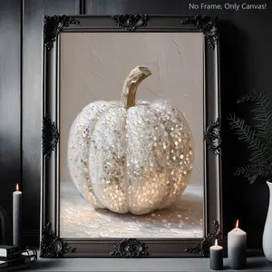 Modern Crystal Pumpkin Halloween Wall Art, Home Decor for Living Room & Bedroom, Unique Gift Idea for Festive Season