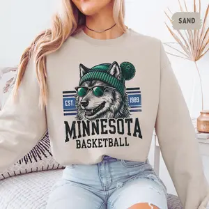 Minnesota Basketball Sweatshirt - Unisex Crewneck, Timber wolves  Gift, Sports Fan Apparel, MN Basketball Team, Athlete Sweatshirt, 7Z136