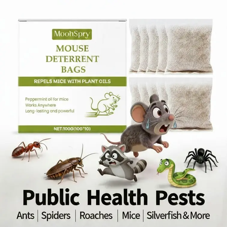 Rodent & Pest Repellent Bag, suitable for indoor/outdoor/car engine protection, long-lasting peppermint oil formula, safe for pets and children, effectively repels pests for 90 days