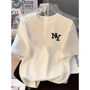 City Monogram Graphic Tee Women Oversized Crewneck Short Sleeve Soft Cotton Casual Streetwear Basic Summer Outfit Top