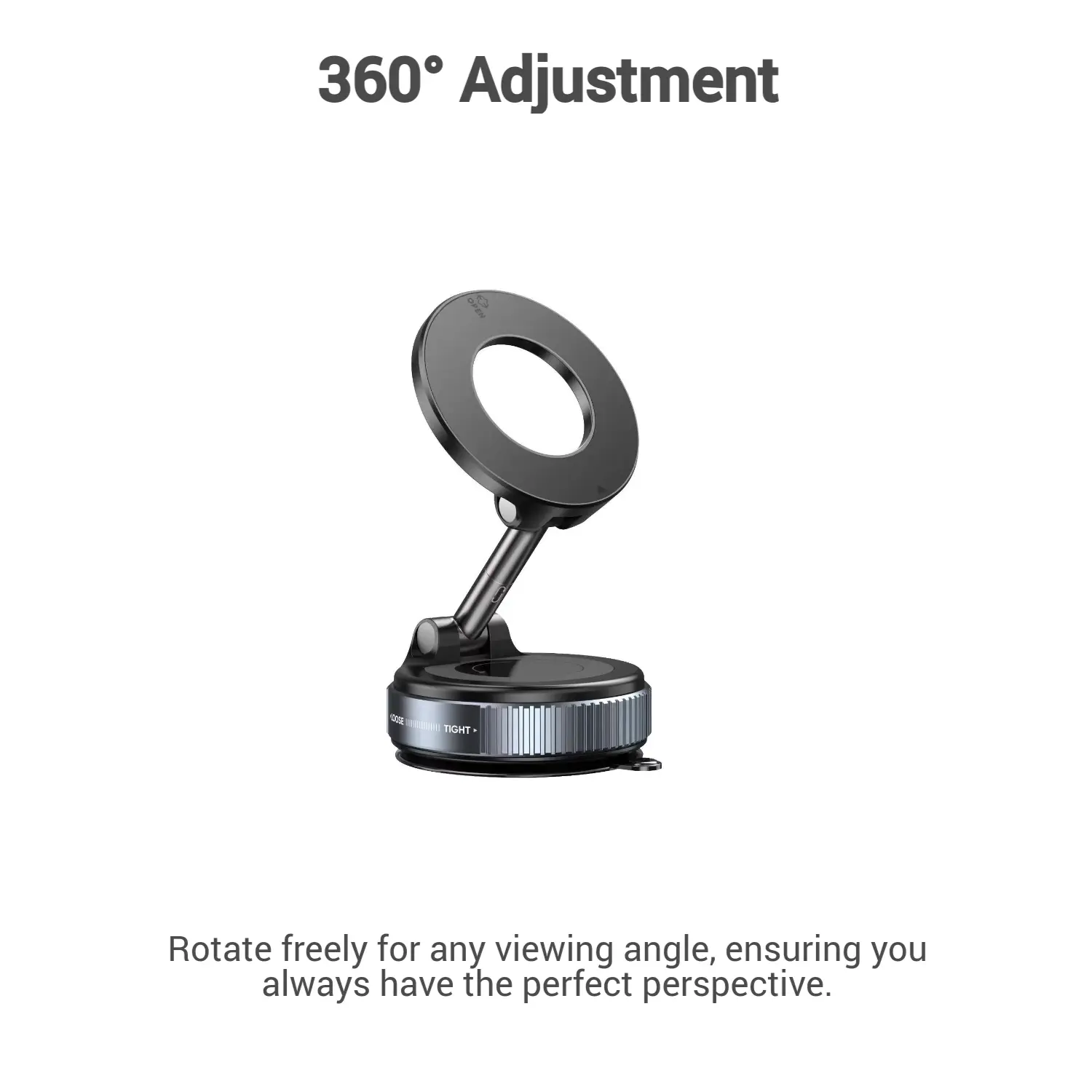 Magnetic Vacuum Phone Holder 360 degree Adjustable Car & Desk Mount Foldable Extendable Strong Suction Hands-Free Navigation Portable Secure