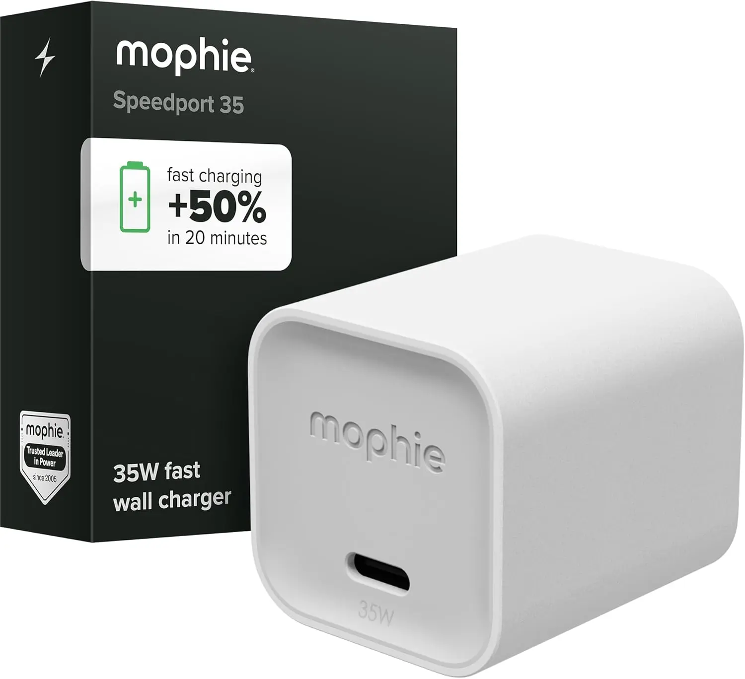 Mophie Speedport 35 GAN USB-C Charger Block - 35W Fast Wall Charger for Charging Phones & Electronics