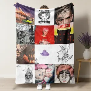 Lil Peep Album Covers Music Blanket,Soft Flannel Blanket Warm and Cozy Living Room Shawl Office Blanket All Seasons Travel Blanket Multipurpose Gift Home Decor