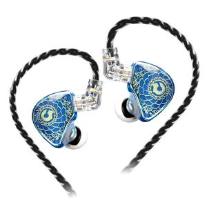 TANGZU Wan'er S.G HiFi Electronic Headset IEM Earphones with Mic, 10mm Dynamic Driver, Silicone Shell, Detachable 2-Pin Cable, 3.5mm Wired In-Ears for Phone, PC