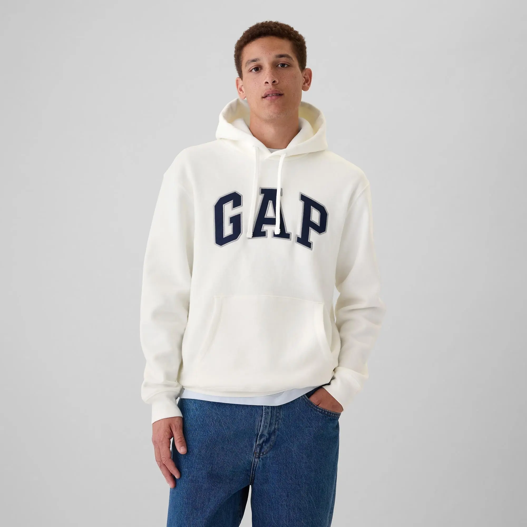 Menswear Cotton VintageSoft Arch Logo Hoodie, Adult Men's Hooded Sweatshirt