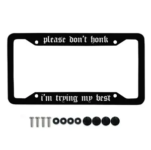 Please Dont Honk I'm Trying My Best Funny Novelty Emo Goth License Frame for Car, SUV | Funny Goth Elder Emo Car Accessories