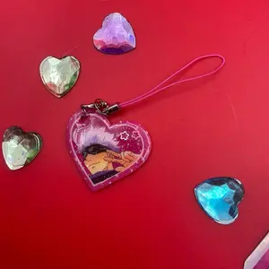 Gojo Satoru JJK Phone Charm Heart Glitter Anime 1 in - Perfect Phone Accessory for Fans of JJK and Anime - Smartphone, Accessories Resin Jujutsu Kaisen