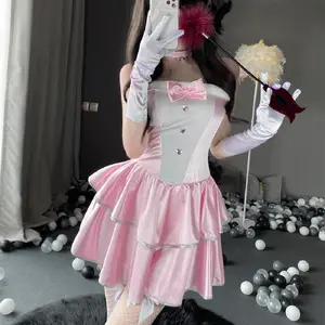 Kawaii Bunny Maid Halloween Costume – Pink & White Cosplay Nightgown with Accessories