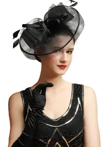 1PC Fascinators Hats for Women Kentucky Pillbox Headband Hair Clip for Tea Party,Halloween, Christmas,Derby Hat for Horse Rase Day