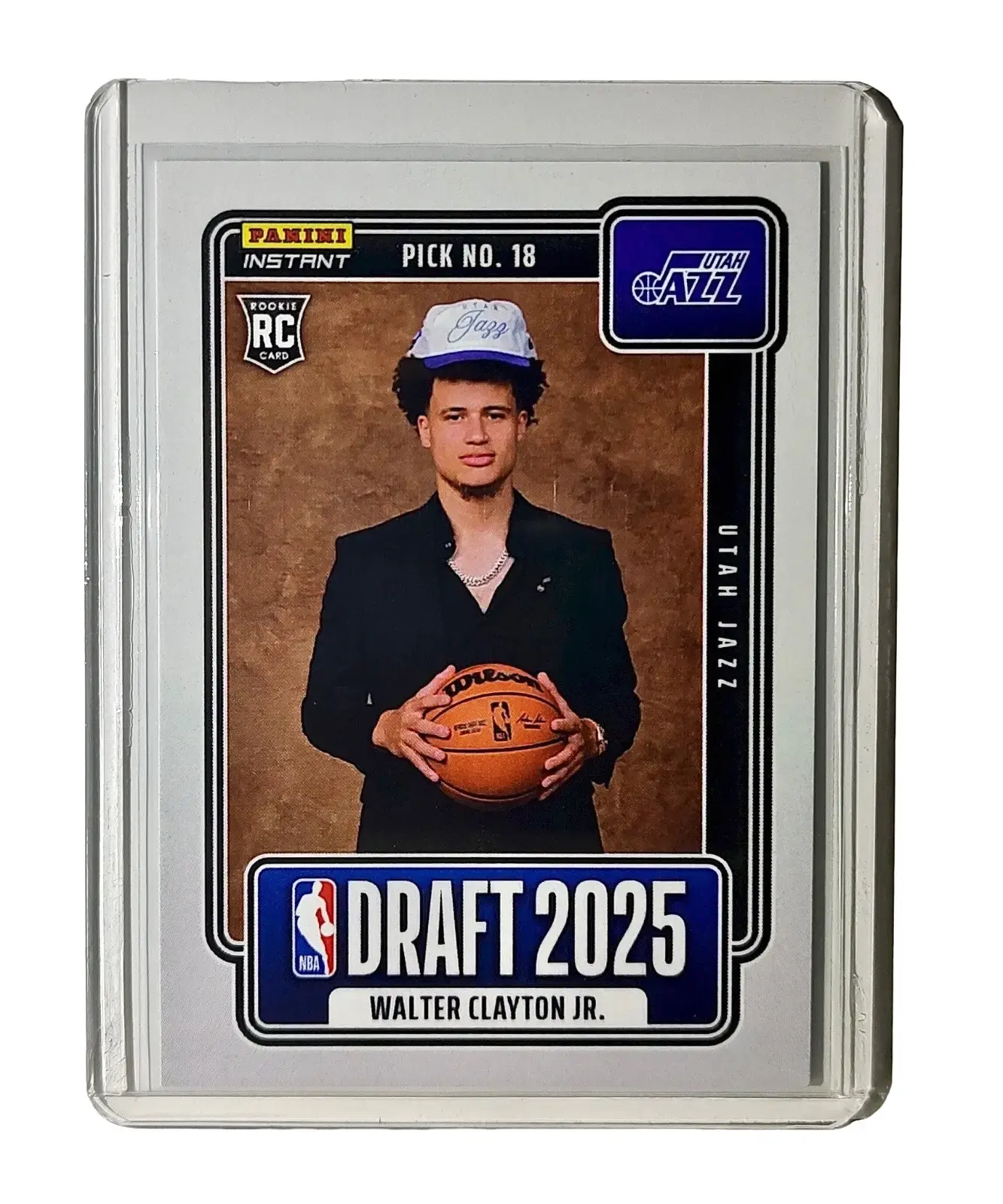 Walter Clayton Jr. Rookie 2025-26 Panini NBA #18 Draft Night Card Utah Jazz