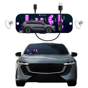 DIBMS Pink Light Sign for Car Windshield with 2 Suction Cups, Type-C Switch Cable Decoration Illuminated Emblem Led Grill Emblem