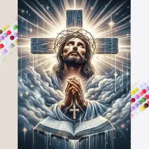 1 set DIY diamond painting kit, 5D diamond art kit, DIY decoration cross, prayer, book. Mosaic, diamond art, DIY art home decor.