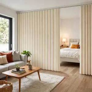 Foldable Room Divider Curtain with Light-Filtering Design for Flexible Home Spaces Home Decoration Curtain