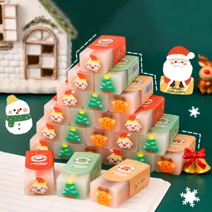 6/20pcs Christmas Mini Erasers Featuring a Snowman, Elk, And Christmas Tree, Perfect for Students' Pencils, Party Gifts, And Rewards for Home Or School