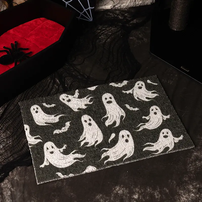 Gothic Style Cat Litter Mat, Waterproof, Easy to Clean and Scatter Control,Solution for Pet Toilet, Litter Box & Kennel, Pet Litter Pellets Supplies,White/Black