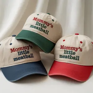 Embroidered Hat Mommy's Little Meatball - Italian, Ironic, New York City, Little Italy, I Love NY, Canal Street, Funny Meme Baseball Hat
