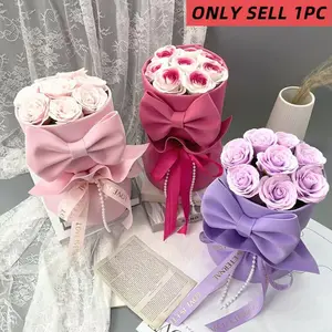 Butterfly Knot Rose Bouquet Flowers Gift Box Set, Perfect for Girlfriend, Best Friend, Wedding Anniversary, Birthday, Valentine's Day, Mother's Day, Graduation