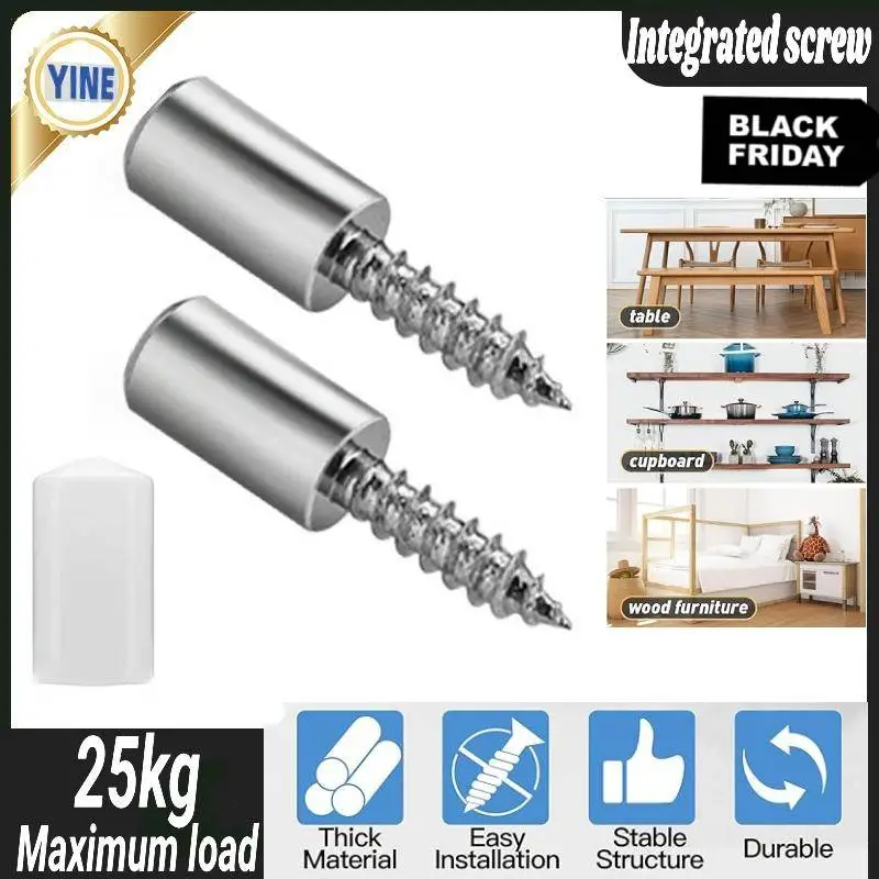 Self-Tapping Screws Cabinet Laminate Support, Shelf Pins with Non-Slip Sleeve, Shelf Holder Steel Pin Peg Self Drilling Screws, Self-Tapping Integrate