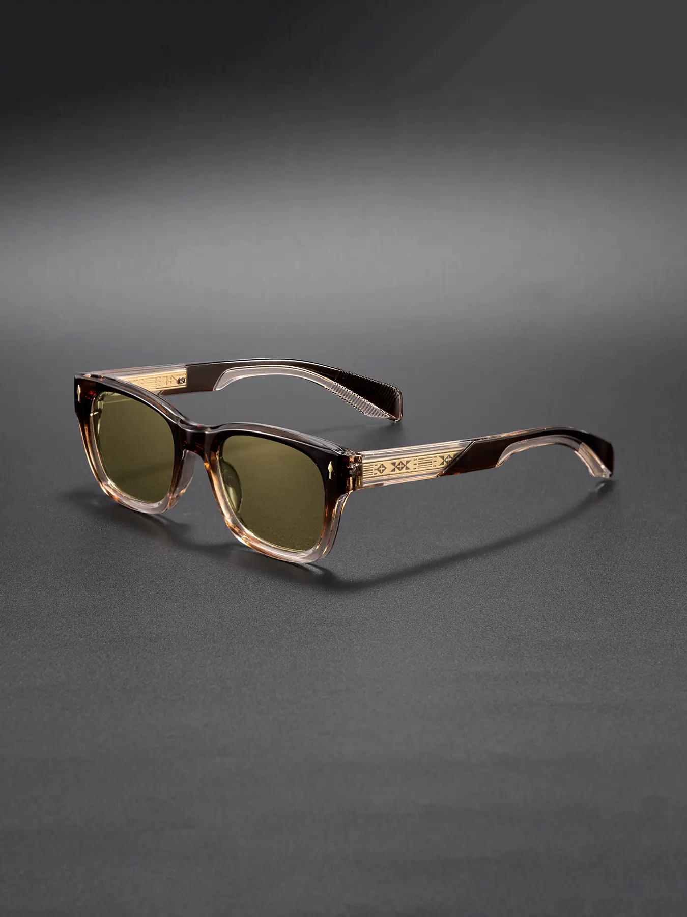 Unisex Square Gradient Sunglasses, Uv400 Protection, PC+cp Frame, Casual Style, All Seasons Wear, Travel Beach Cycling Music Festivals