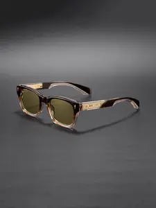 Unisex Square Gradient Sunglasses, Uv400 Protection, PC+cp Frame, Casual Style, All Seasons Wear, Travel Beach Cycling Music Festivals