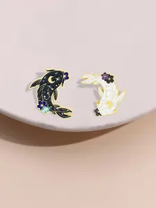 Cute Cartoon Fish Design Brooch, Fashionable Enamel Pin Suitable for Backpacks, Jeans, Scarves, Hats Decoration, Casual Alloy Jewelry for Men & Women