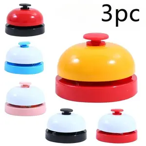New 3pcs Metal Answer Bell for Party Events, 6 Colors, Hand Press Service Bell, Board Game Accessory, Pet Training Call Button Tool