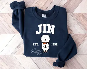 Jin Est 1992 Sweatshirt, Hoodie BT21 Chibi Cute Sweater, Gift for fan, KPOP tour 2026