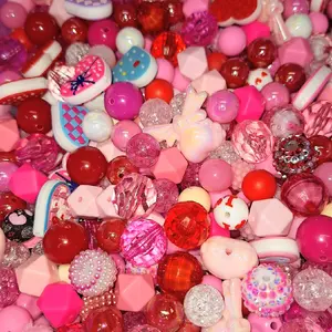 Cupids Heart Bead Mixture - Assorted Colors & Shapes for Crafting & Jewelry Making