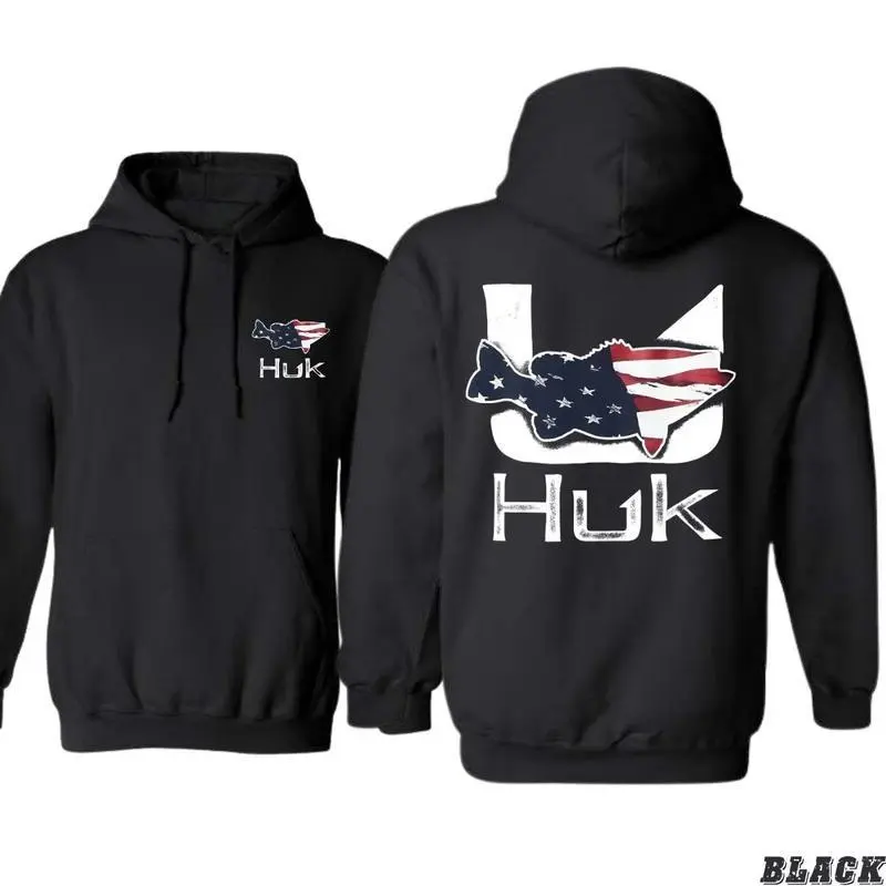 Women's American Flag Fish Graphic Cotton Hoodie - Classic Long Sleeve Casual Pullover for Outdoor Anglers