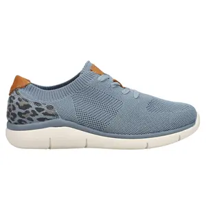 Propet Womens Sachi Leopard Print Lace Up Sneakers Shoes Casual - Blue