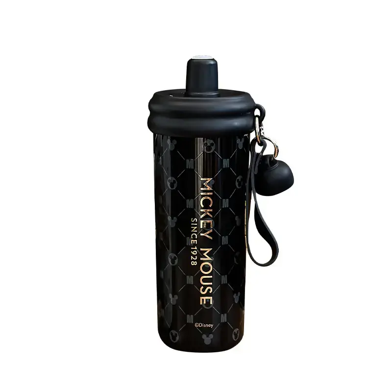 20 oz Disney Micky Mouse Water Tumbler, Stainless Steel Vacuum Insulated Water Bottle with Lanyard and Straw-Perfect Gift