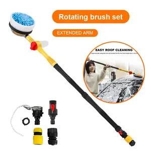 Car Cleaning Brush Fodable Long Handle Spray Foam Rotating Washing Mop 360 Degree Auto Vehicle Maintenance Products Gadgets