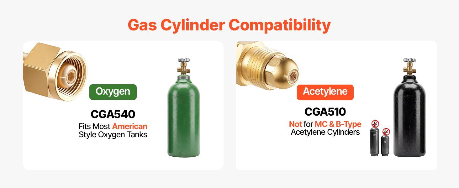 【BackToSchool】VEVOR Brass Oxygen Acetylene Torch Kit for DIY Enthusiasts - Portable High-Temp Resistant Gas Welding,Cutting,Brazing Set with Check Valves,15ft Durable R-Grade Hose (300~psi hose pressure),1 Cutting Tip,3 Welding Tips,2 Regulators,Metal Too
