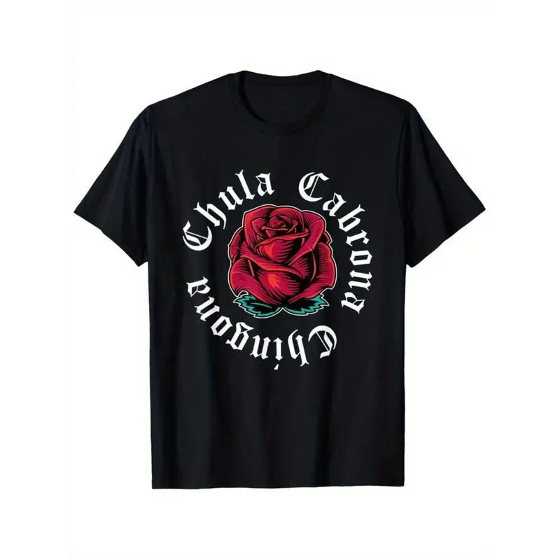 Women's Graphic T-Shirt, Funny Mexicana Chula Cabrona Chingona Print, Fitted Casual Streetwear Short Sleeve Crewneck