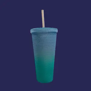 Kloure Matte Venti 26 0Z Cold Cup with Lid - 5 Ombre Colors - Reusable, Portable, Water Bottled Drinkware - Water Bottles, Tumbler, Washable, Mug
